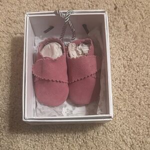 Pink Suede Baby Moccasins